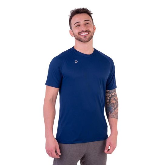 Camiseta Punnto Masculina Raglan Poliamida Solutio - Marinho Menor preço em Camiseta Punnto Masculina Raglan Poliamida Solutio - Marinho