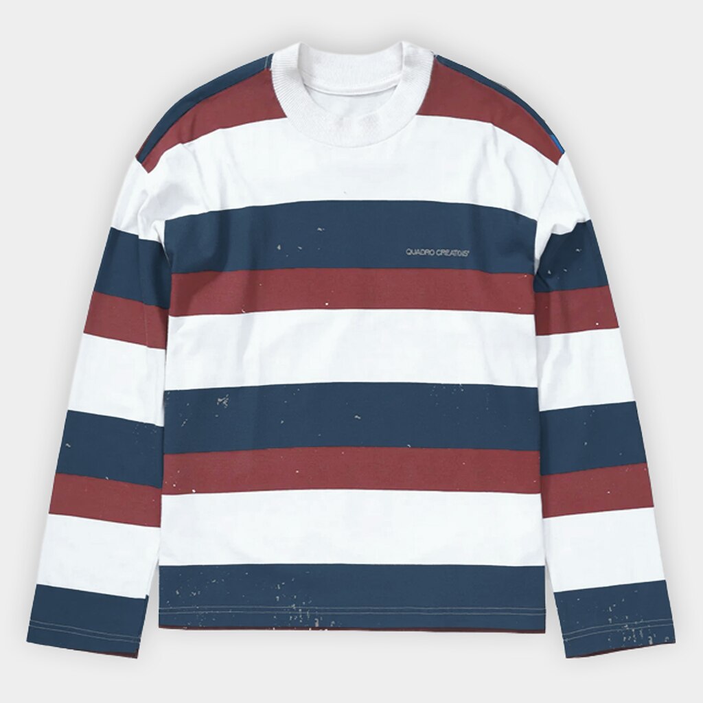 Camiseta Quadro Creations Striped Manga Longa
