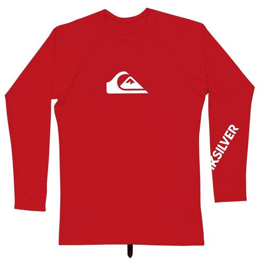 Camiseta Quiksilver All Time M/L Masculina - Vermelho Menor preço em Camiseta Quiksilver All Time M/L Masculina - Vermelho