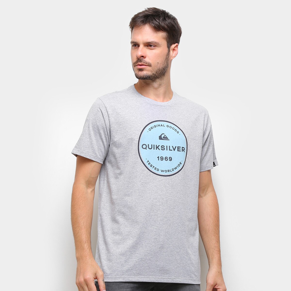 camiseta quiksilver cinza