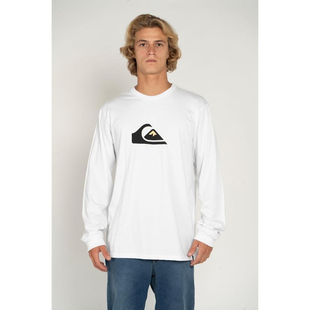 Camiseta Quiksilver M/L Comp Logo Branco-Branco-G