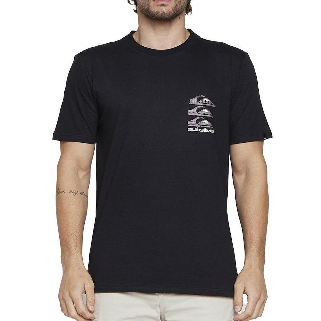 Camiseta Quiksilver Vertical Logos SM25 Masculina