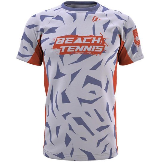 Camiseta Raglan Beach Tennis Unissex Shapes Branco - Branco Menor preço em Camiseta Raglan Beach Tennis Unissex Shapes Branco - Branco