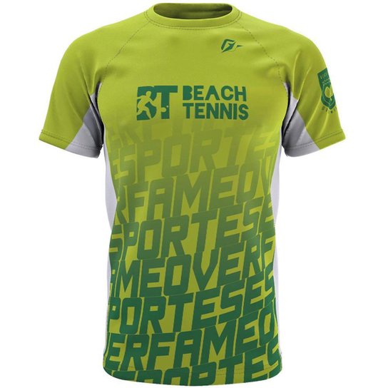 Camiseta Raglan Beach Tennis Unissex Spelling Verde - Verde Menor preço em Camiseta Raglan Beach Tennis Unissex Spelling Verde - Verde