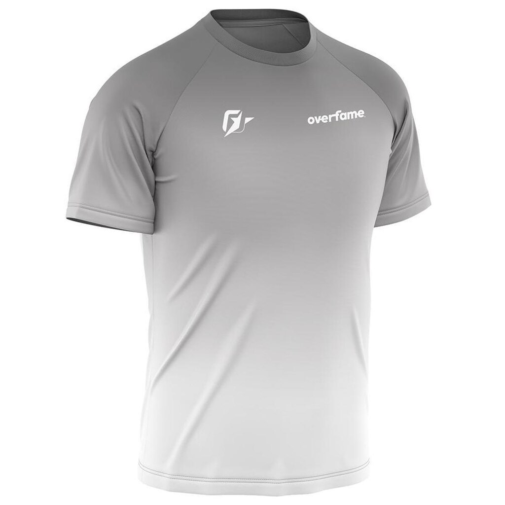 Camiseta Raglan Unissex OverFame Gradiente Tie Dye Cinza Light