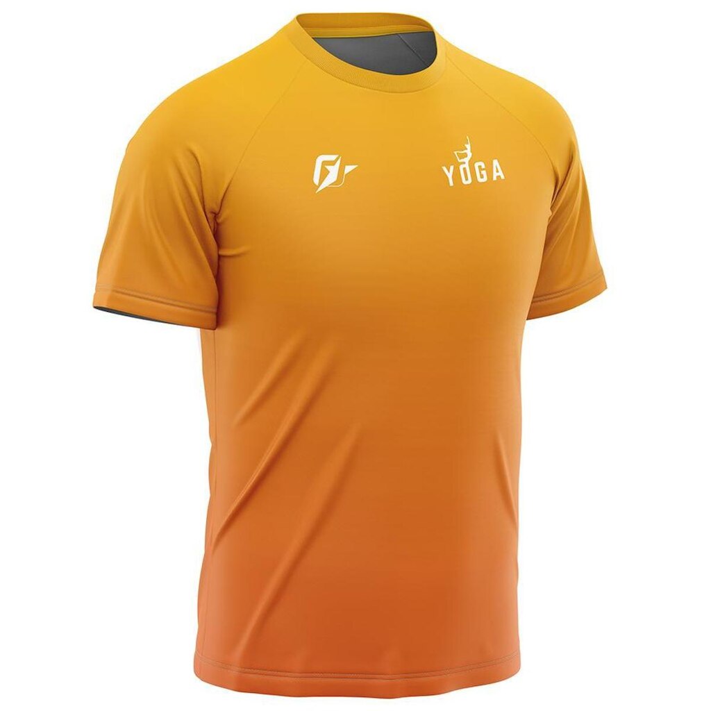 Camiseta Raglan Unissex Yoga Gradiente Tie Dye Laranja