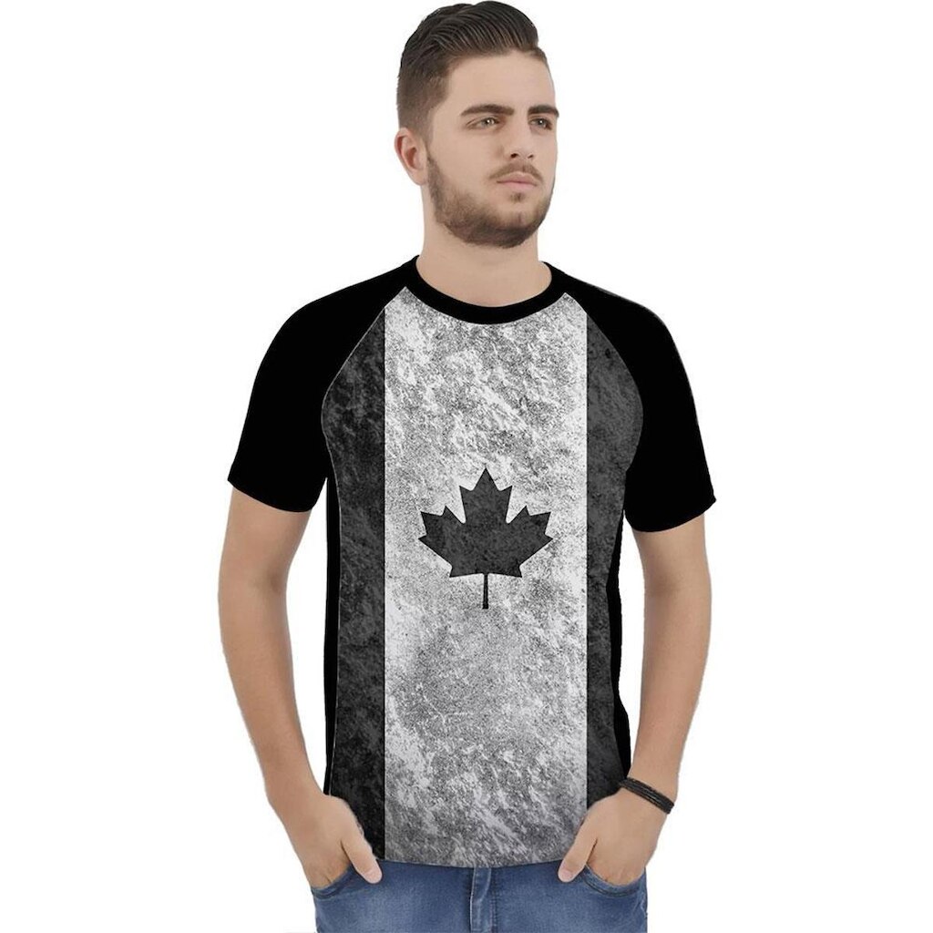 Camiseta Ramavi Bandeira Canada Preto