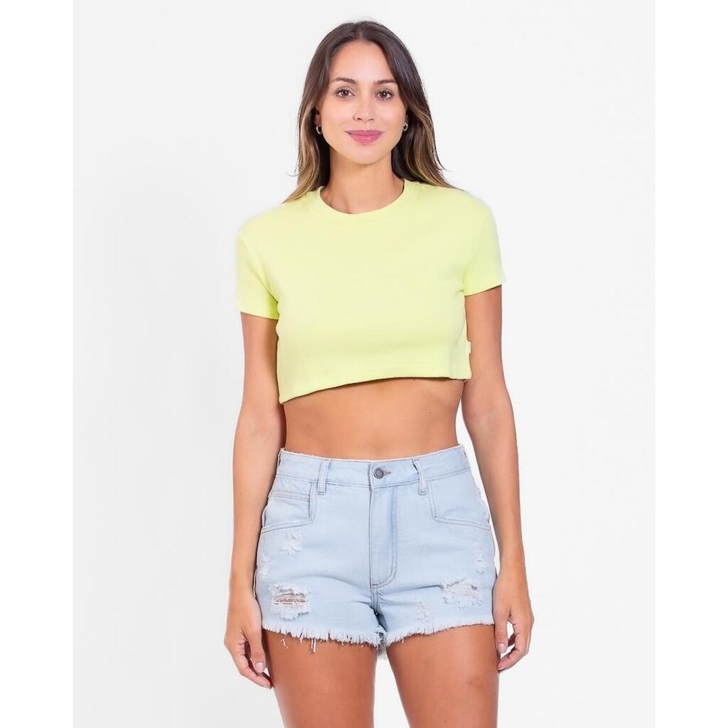 CAMISETA RC CLASSIC SURF CROPPED - LIME - GG