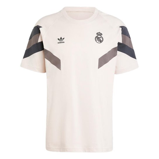 Camiseta Real Madrid Creme e Cinza Algodão Adidas
