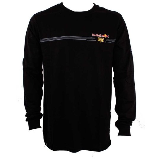 Camiseta Red Bull Player One Manga Longa Masculina - Preto