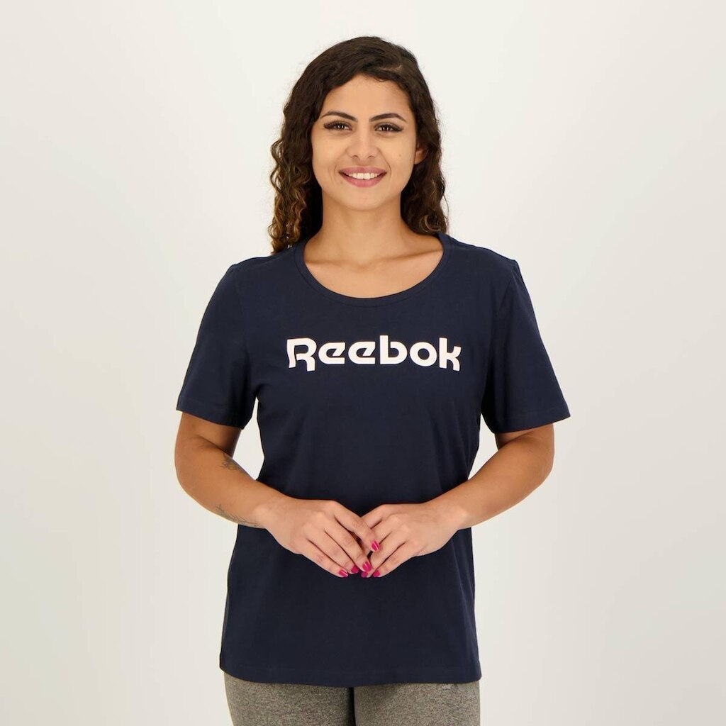 Camiseta Reebok Big Logo Linear Feminina Marinho