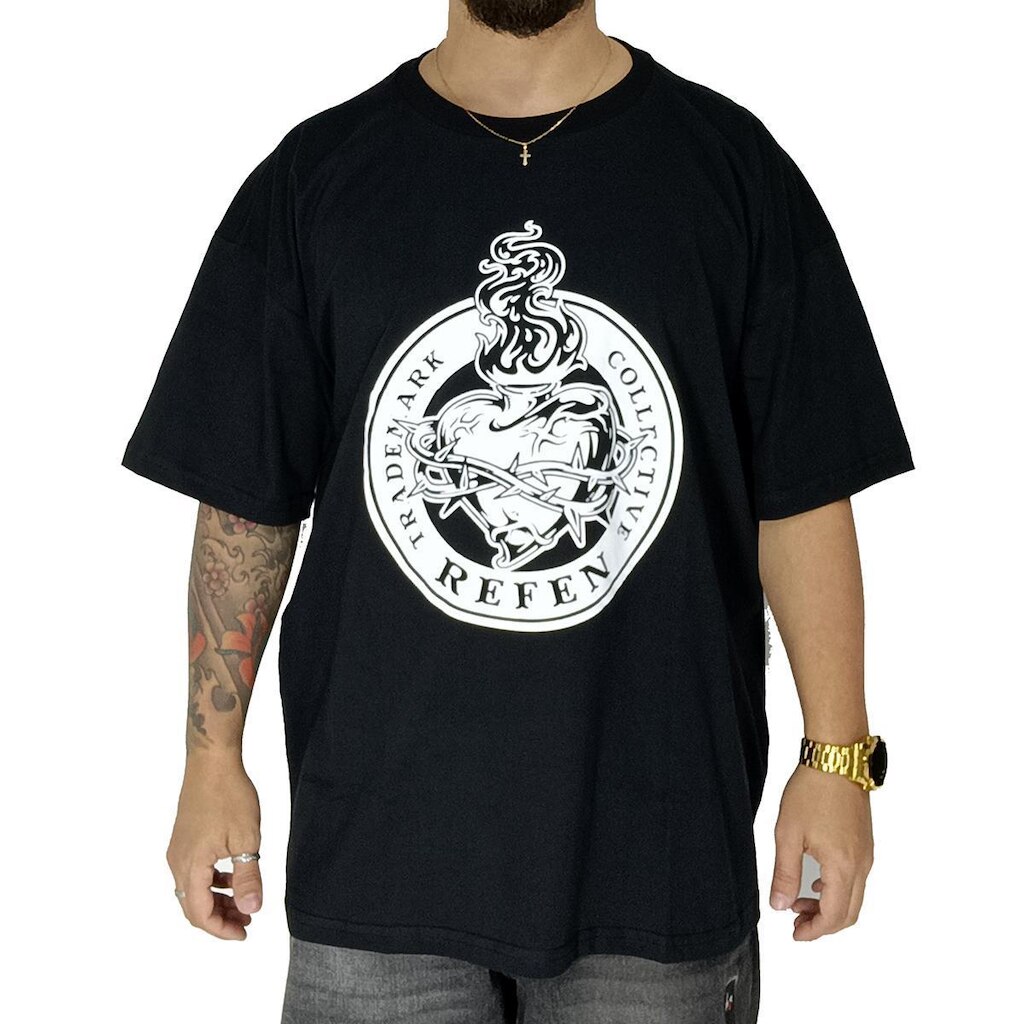 Camiseta Refen Plus Size Thorn Heart Streetwear