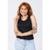 Camiseta Regata Feminina Lisa 100% Algodão Techmalhas Macia e Confortável Blusas Femininas Cores - Preto