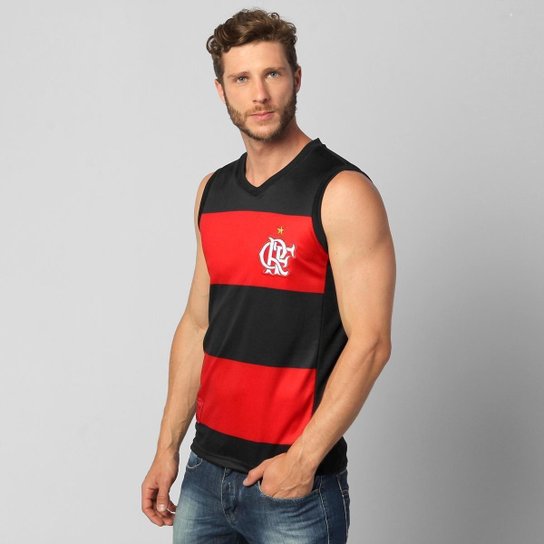 Camiseta Regata Flamengo Hoop - Preto+Vermelho Menor preço em Camiseta Regata Flamengo Hoop - Preto+Vermelho