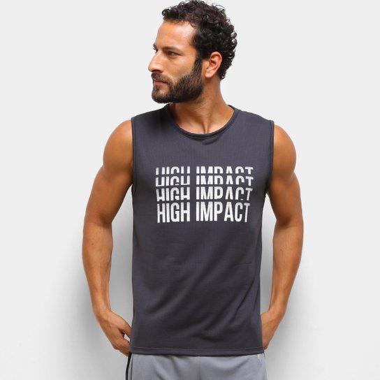 Camiseta Regata Gonew Dry Touch High Impact Masculina - Cinza Menor preço em Camiseta Regata Gonew Dry Touch High Impact Masculina - Cinza