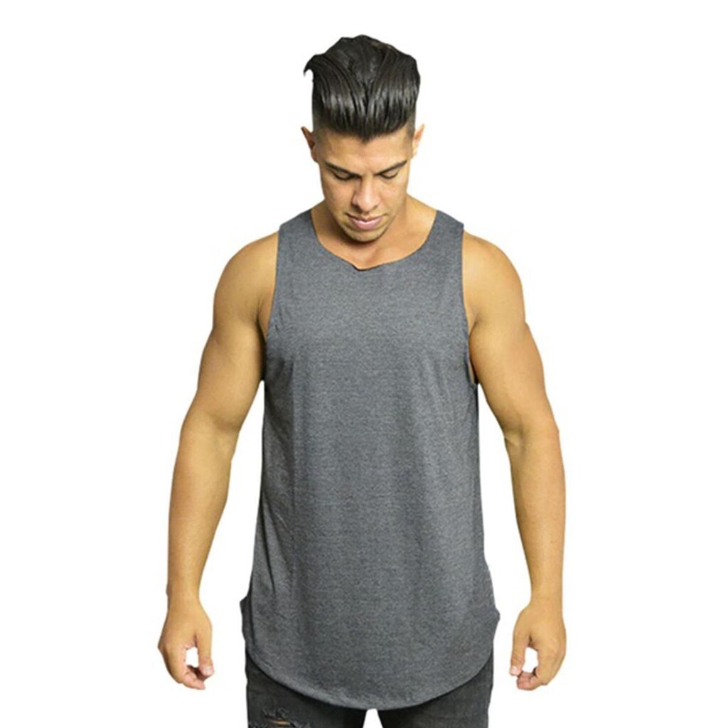Camiseta Regata Longa Básica Longline Lisa