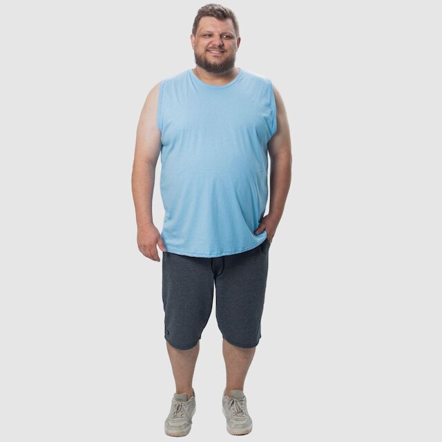 Camiseta Regata masculina algodão plus size Machão Grande - Azul Claro ...