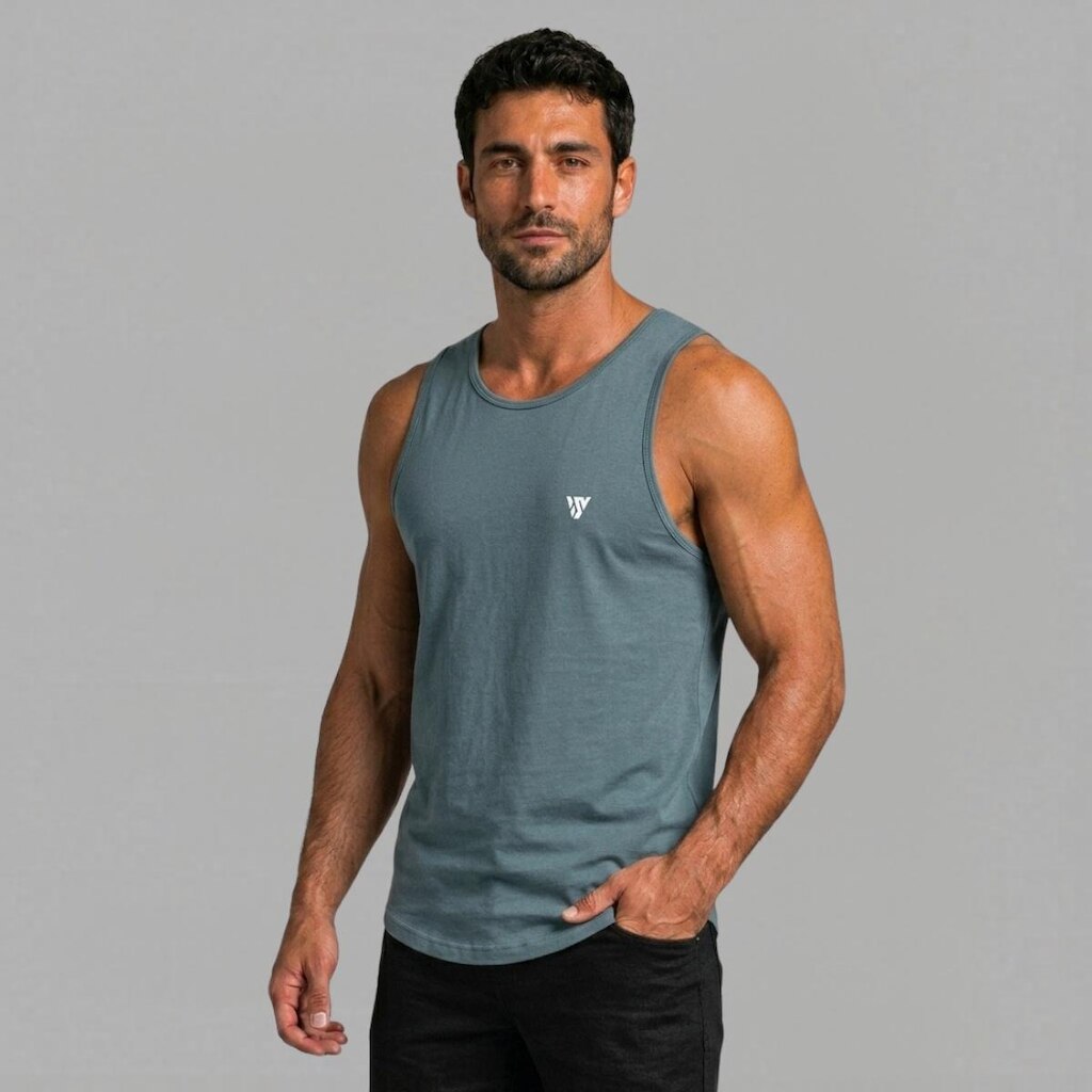 Camiseta Regata Masculina Lisa 100% Algodão Premium Casual