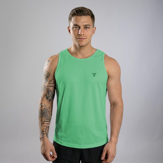 Camiseta Regata Masculina Treino Dry Lisa Básica Academia - Verde claro Menor preço em Camiseta Regata Masculina Treino Dry Lisa Básica Academia - Verde claro