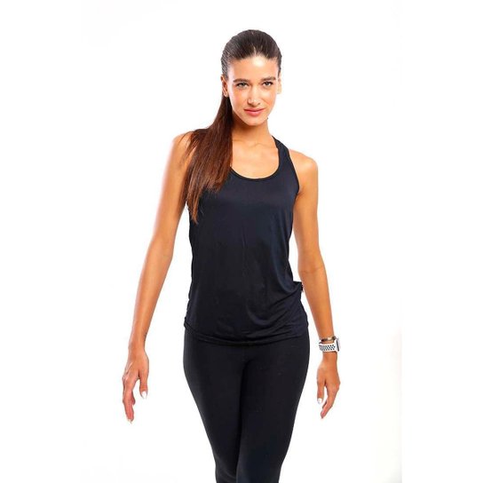 Camiseta Regata Nadador Dry Fit Feminina 100% Poliamida - Preto Menor preço em Camiseta Regata Nadador Dry Fit Feminina 100% Poliamida - Preto