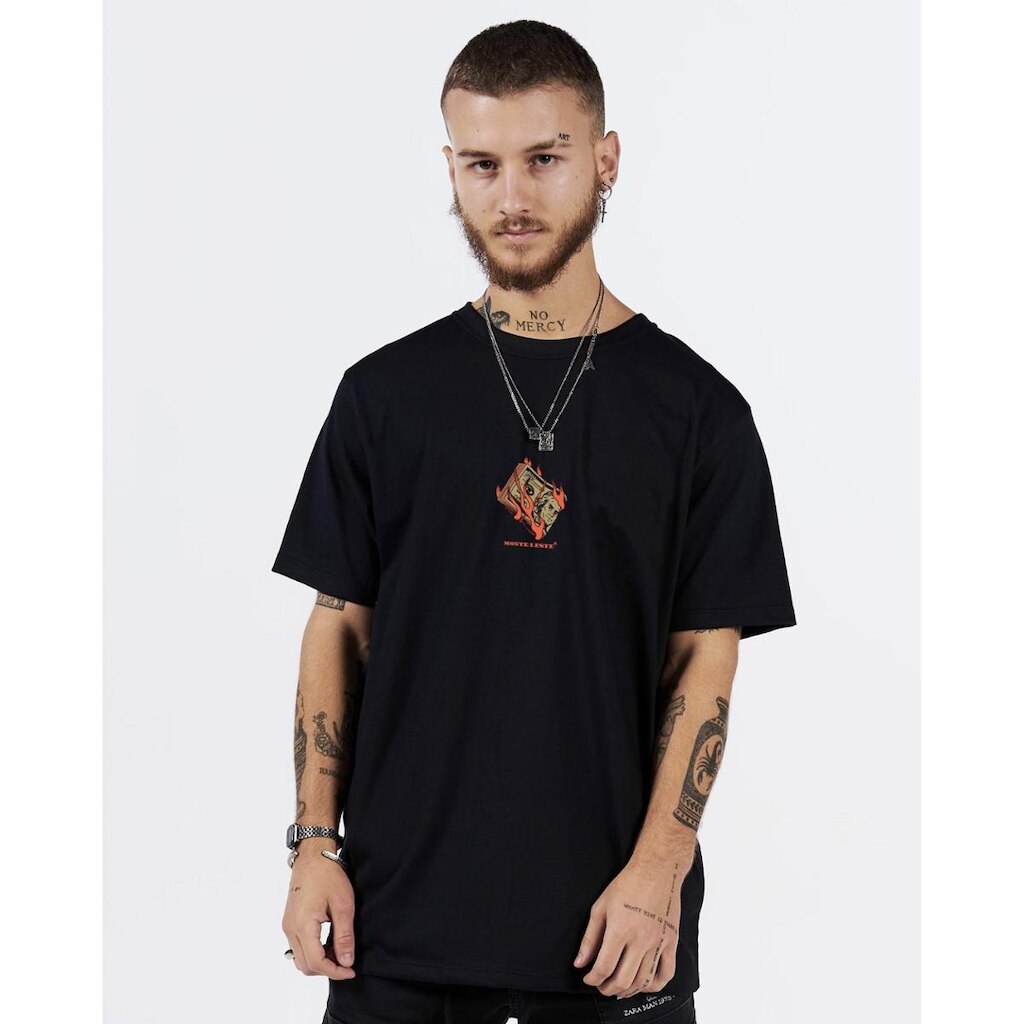 Camiseta Regular Estampada - Fire Money Masculina