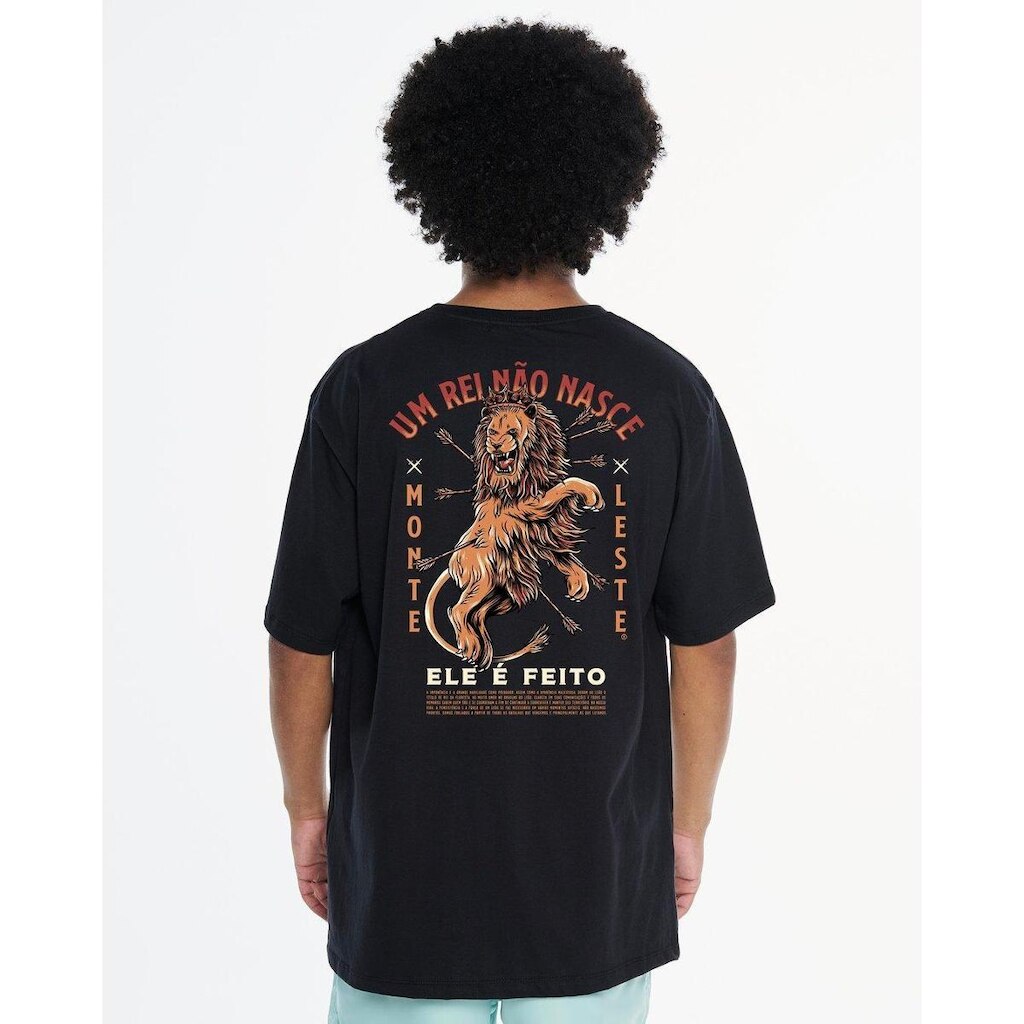 Camiseta Regular Estampada - Leão Masculina
