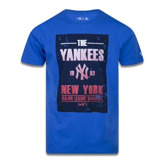 CAMISETA REGULAR MANGA CURTA NEW YORK YANKEES STREET LIFE LAMB AZUL NEW ERA