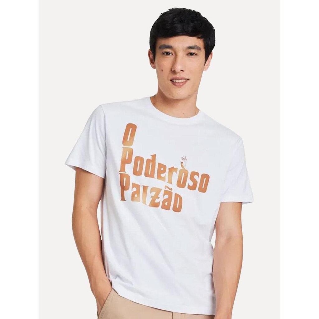 Camiseta Reserva Masculina Estampada Poderoso Paizão Branca