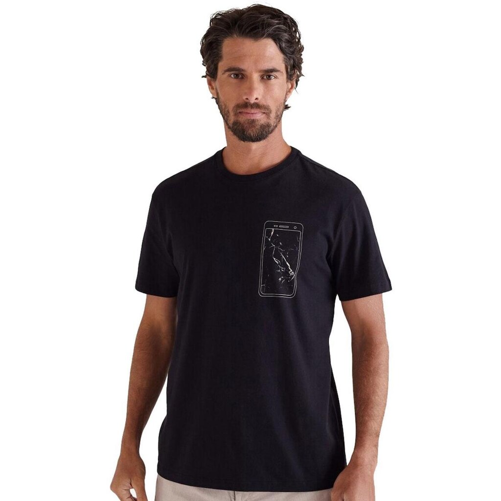 Camiseta Reserva Masculina Mirror Vj Preta