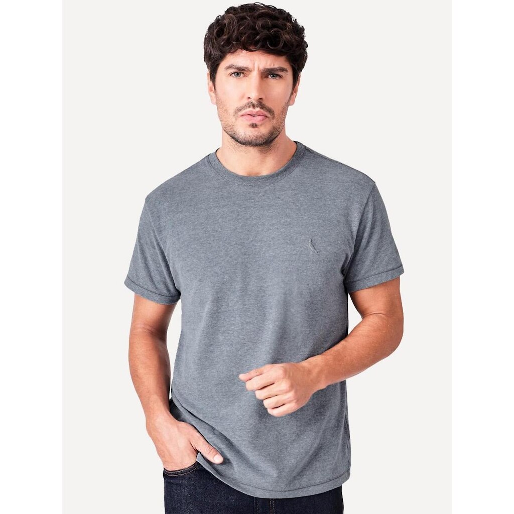 Camiseta Reserva Masculina Regular Mescla Touch Azul Marinho