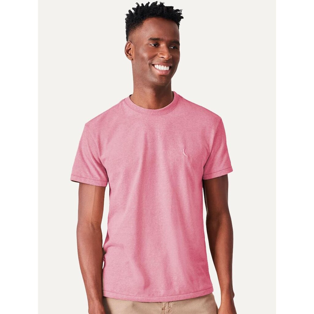 Camiseta Reserva Masculina Regular Mescla Touch Rosa