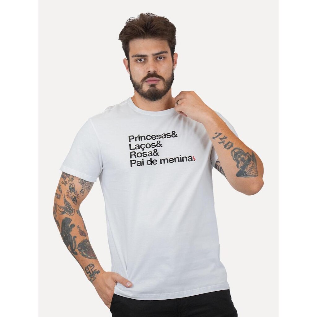 Camiseta Reserva Masculina Regular Pai De Princesa Branca