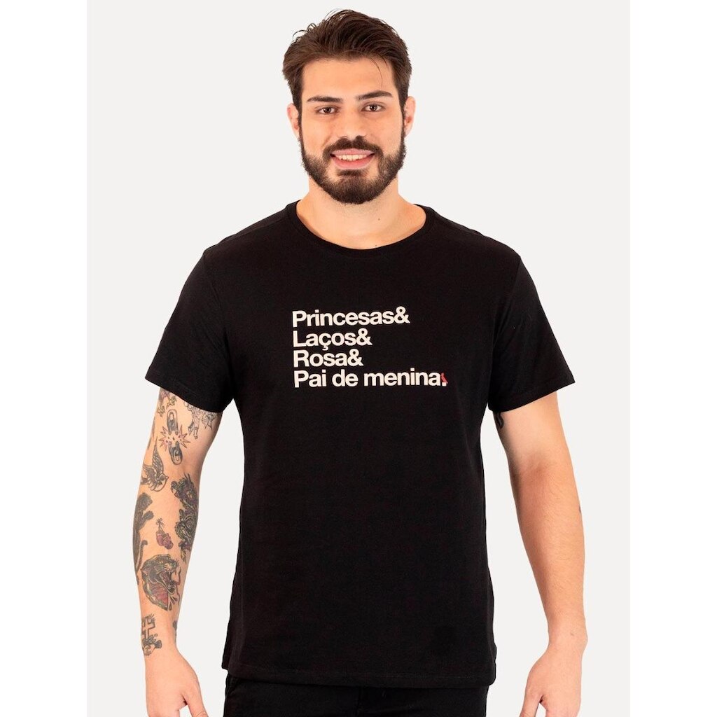 Camiseta Reserva Masculina Regular Pai De Princesa Preta