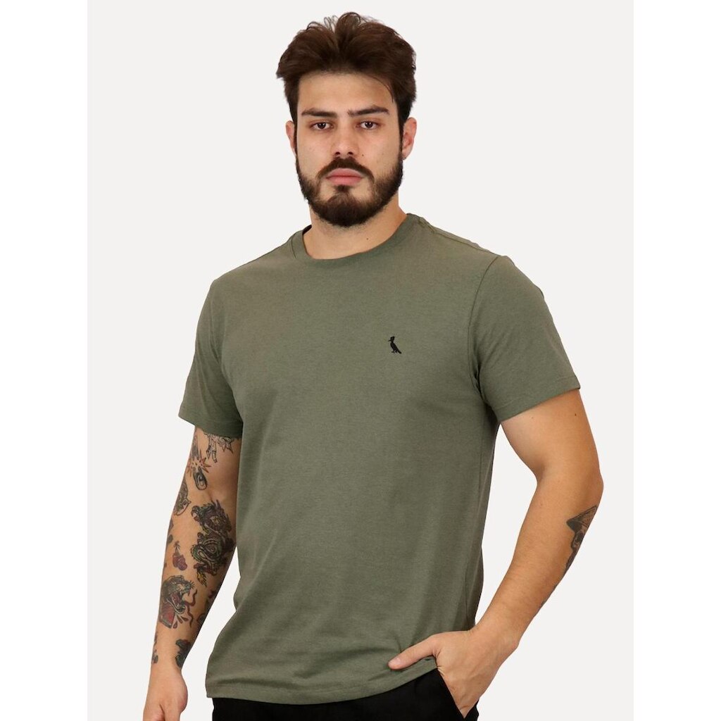 Camiseta Reserva Masculina Regular Paris Verde Militar
