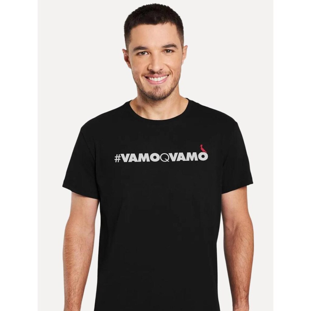 Camiseta Reserva Masculina Regular Vamoqvamo Preta