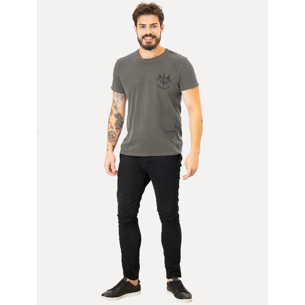 Camiseta Reserva Masculina Sempre Hei De Ser Fla Stoned Chumbo