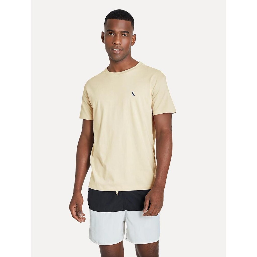 Camiseta Reserva Masculina Slim Jeans Patch Areia