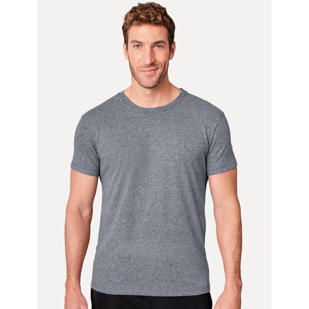 Camiseta Reserva Masculina Slim Malha Pêssego Marinho Mescla