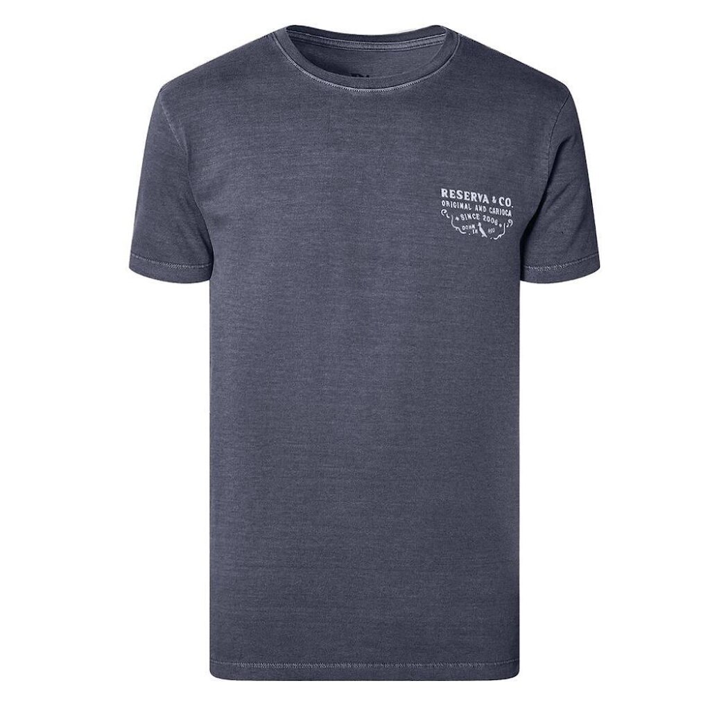 Camiseta Reserva Slim Estampa Placa Antiga Masculina Cinza
