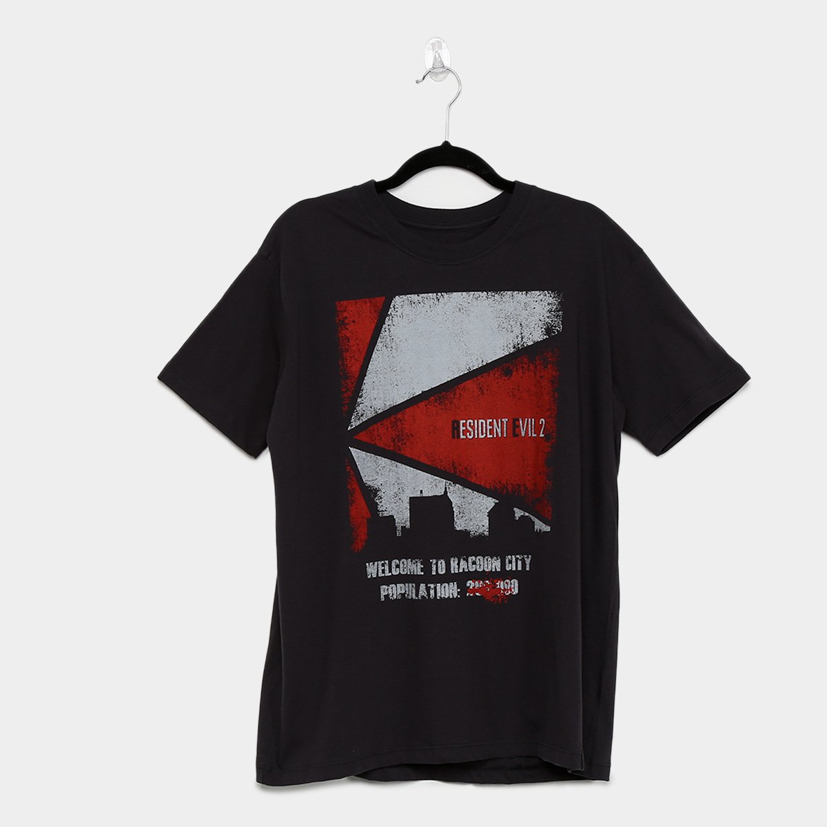 Camiseta Resident Evil Racoon City Masculina Menor preço em Camiseta Resident Evil Racoon City Masculina