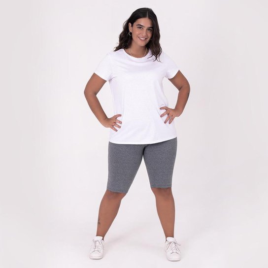 Camiseta Reta Feminina Gola C Anti Odor Super - Branco Menor preço em Camiseta Reta Feminina Gola C Anti Odor Super - Branco