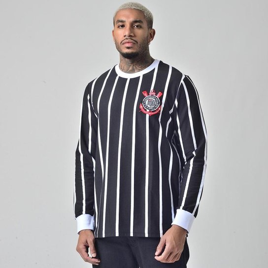 Camiseta Retrô Corinthians Democracia Manga Longa Cor:;Tamanho:XGG