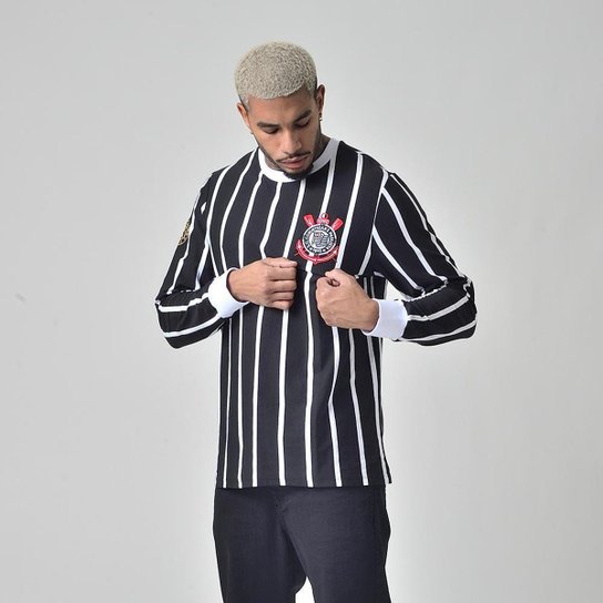 Camiseta Retrô Corinthians Democracia Manga Longa Cor:;Tamanho:XGG