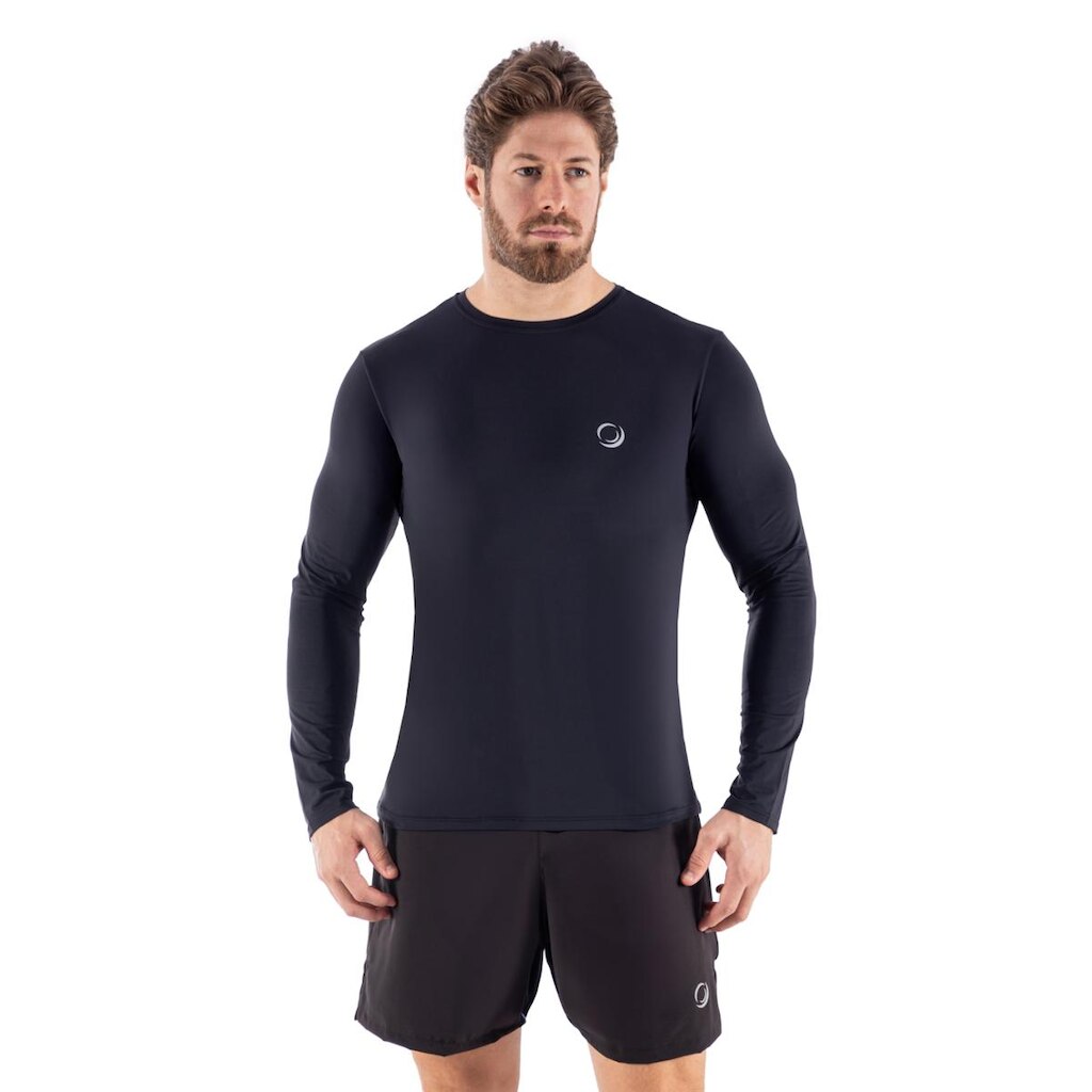 Camiseta Rh Uv Manga Longa Masculina Preta