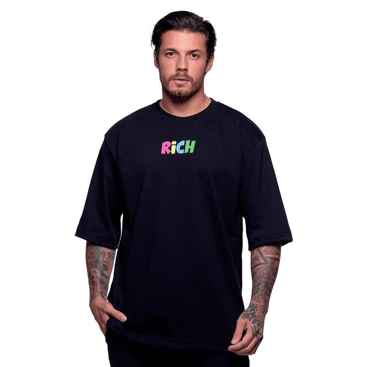 Camiseta Rich Young Oversized Rich Boy Preta - Preto | Netshoes