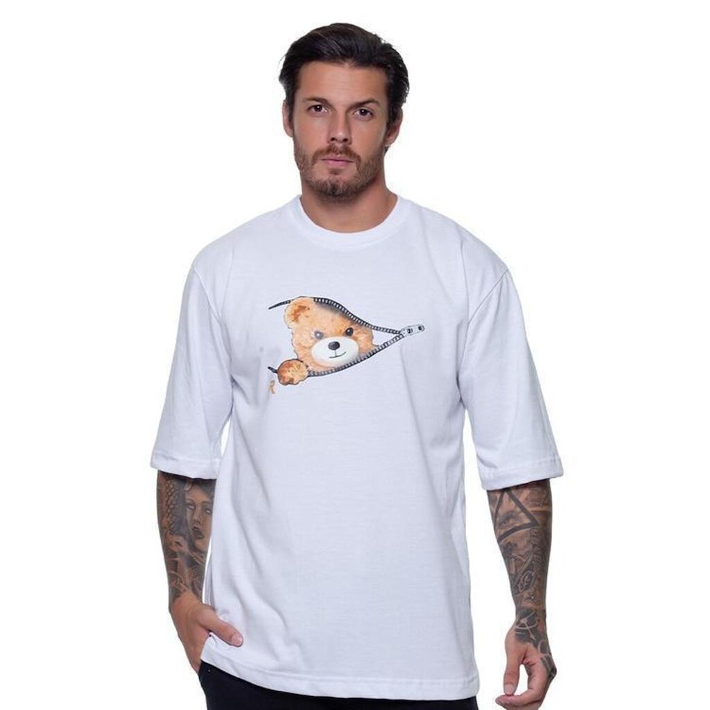 Camiseta Rich Young Oversized Teddy Zíper Branca