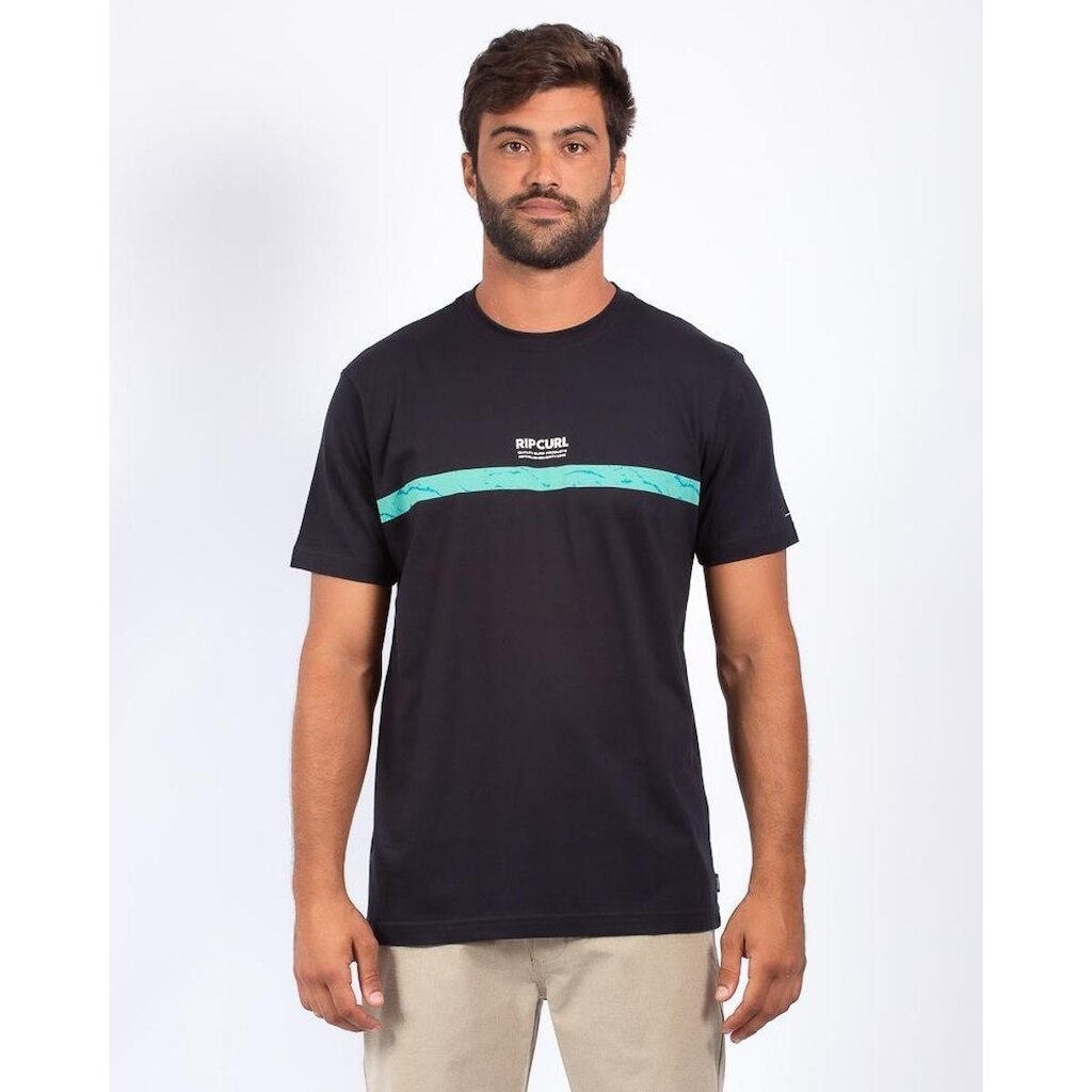 CAMISETA RIP CURL GABE STRIPES TEE - BLACK - M
