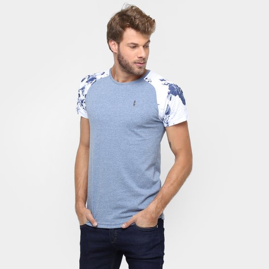 Camiseta Rock & Soda Floral - Azul
