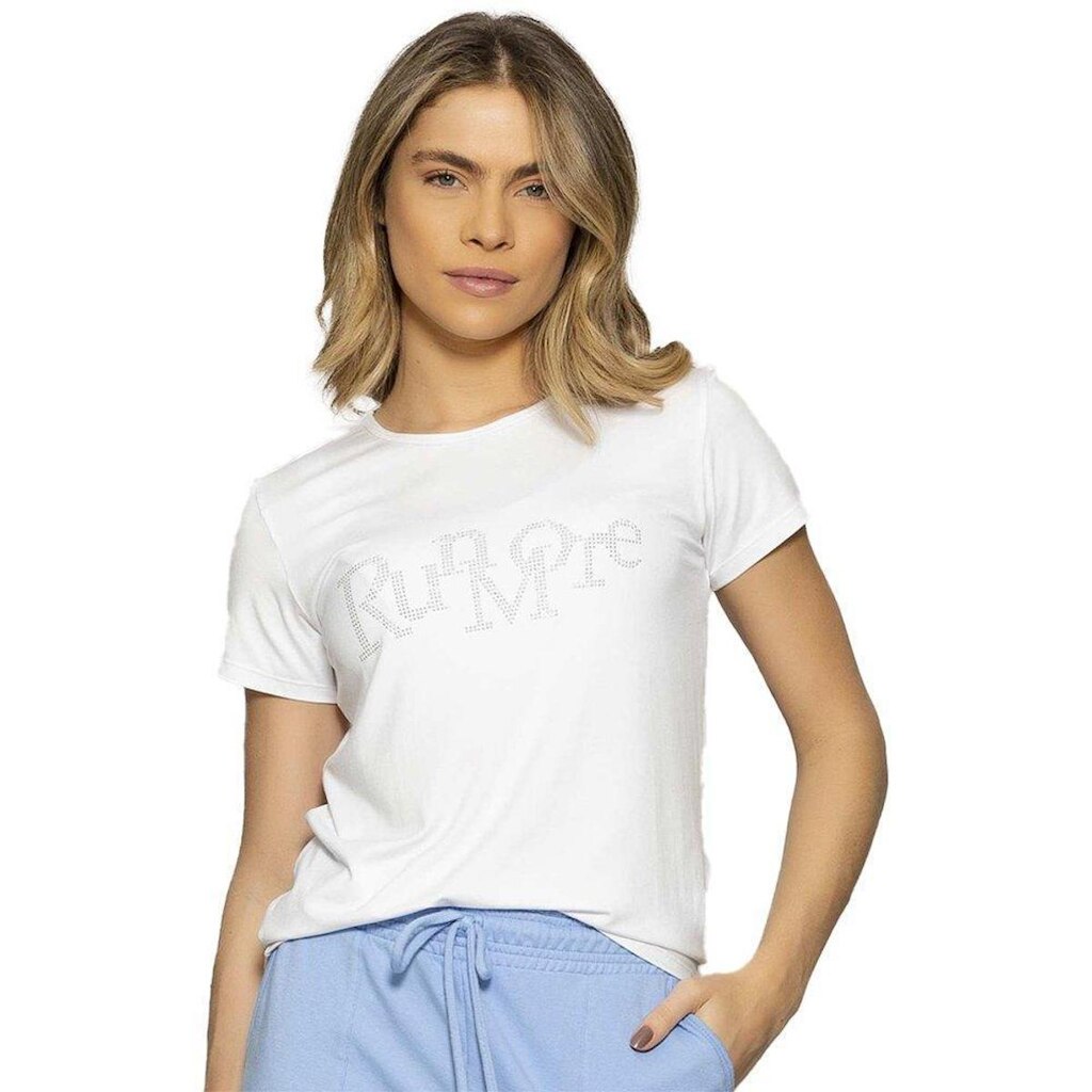 Camiseta Run More Relax Strass Feminia