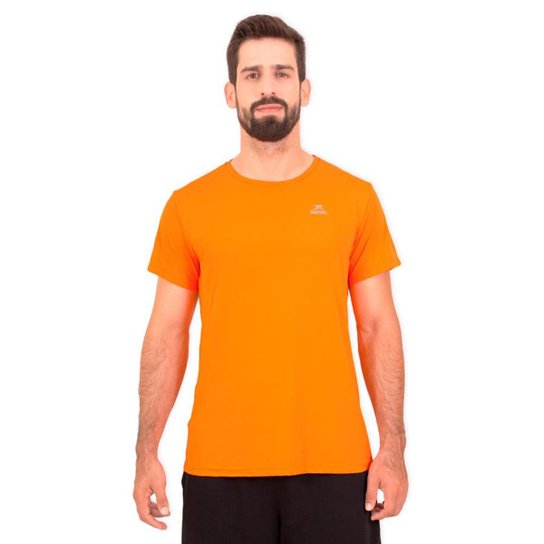 Camiseta Running Performance Muvin Masculina em Poliamida com Manga Curta e UV50 Para Corrida - Laranja Menor preço em Camiseta Running Performance Muvin Masculina em Poliamida com Manga Curta e UV50 Para Corrida - Laranja